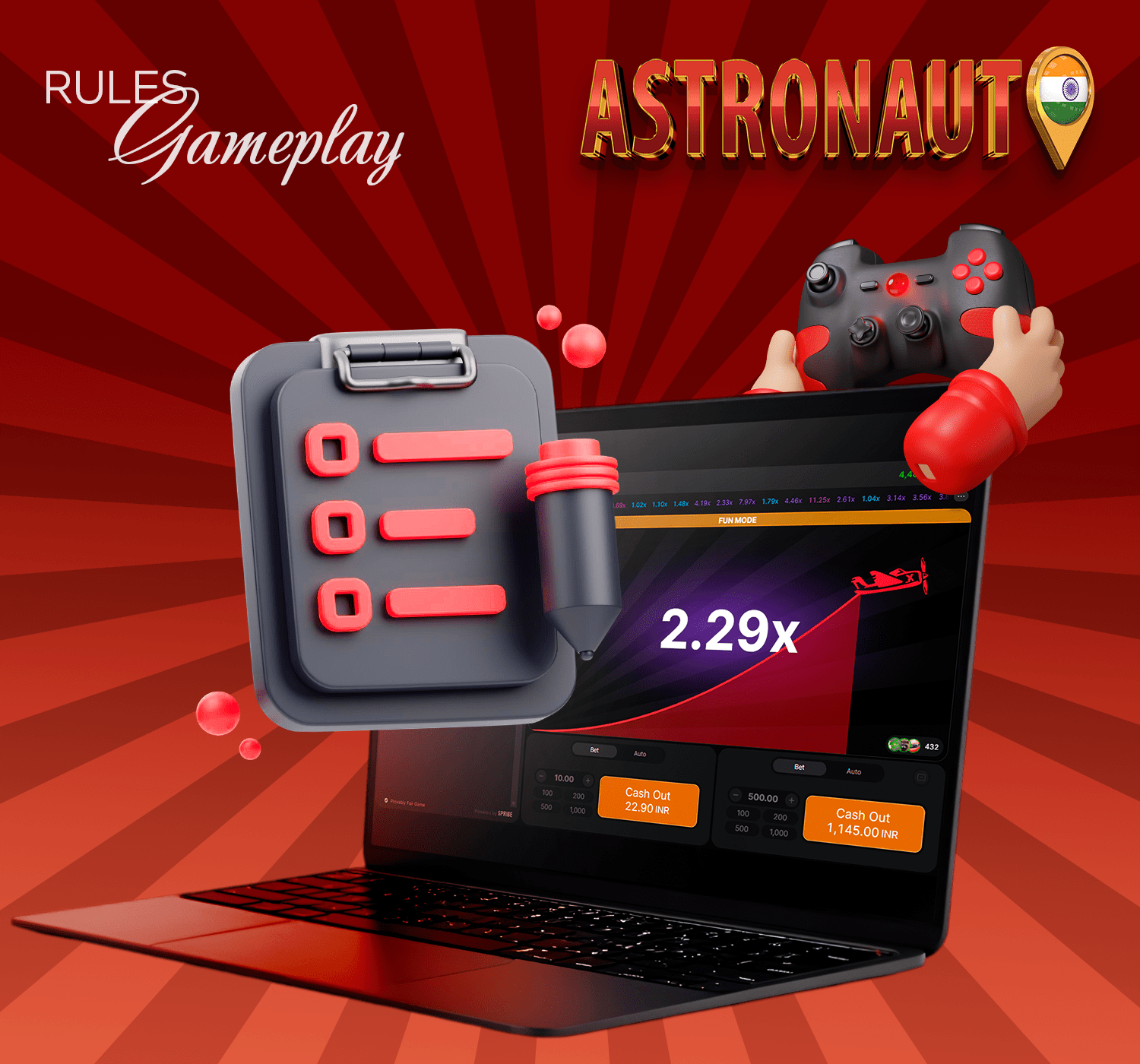 The online gambling game Astronaut is simple