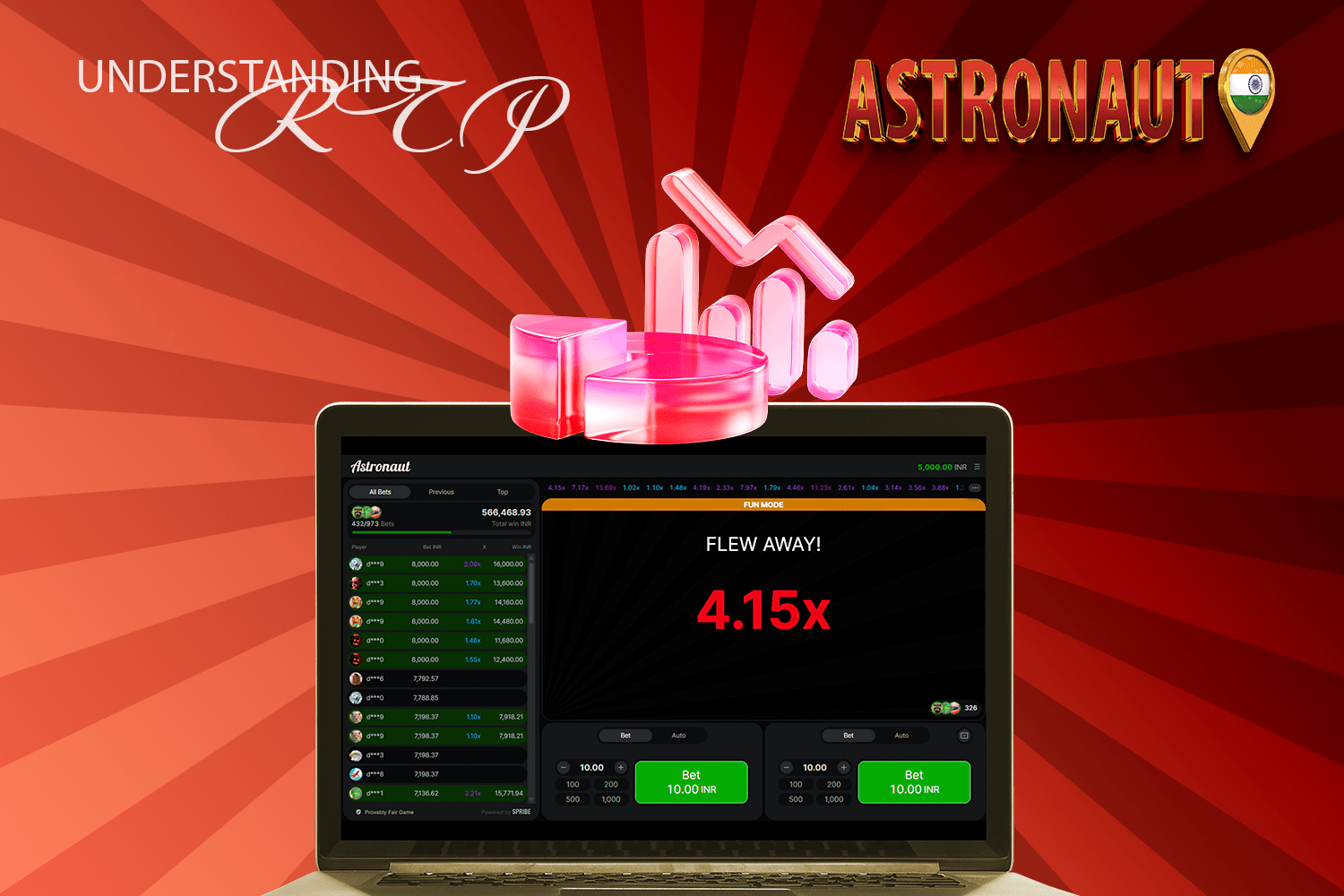 The Astronaut crash game boasts a high RTP